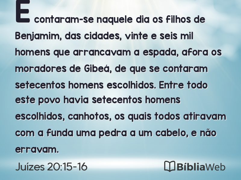 Juízes 20:15-16 em imagem para compartilhar