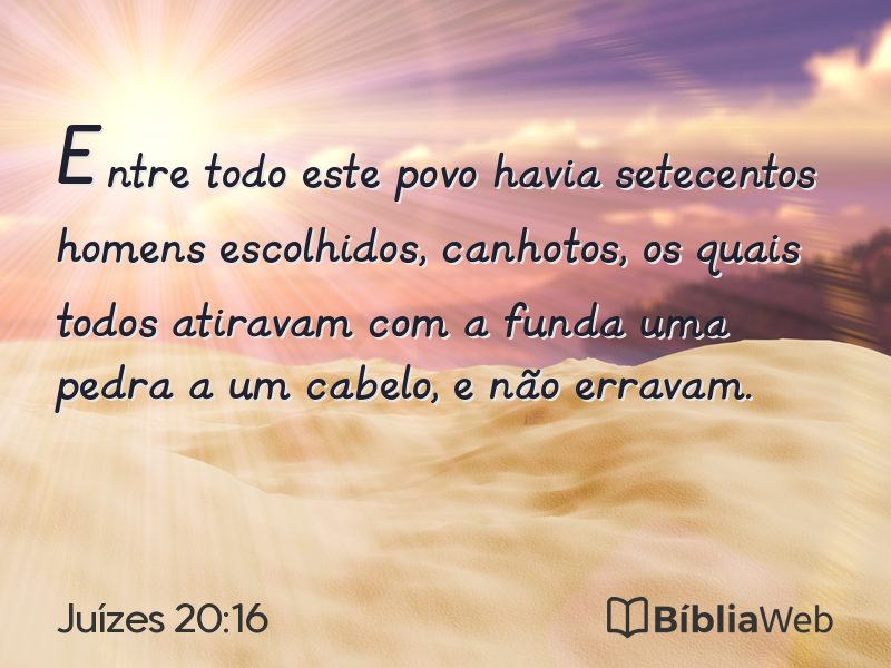 Juízes 20:16 em imagem para compartilhar