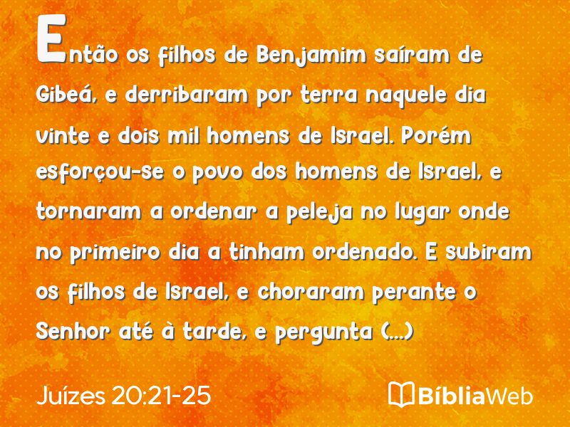 Juízes 20:21-25 em imagem para compartilhar