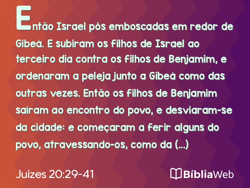 Juízes 20:29-41 em imagem para compartilhar