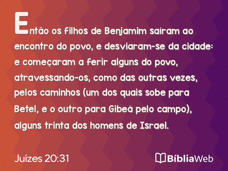 Juízes 20:31 em imagem para compartilhar