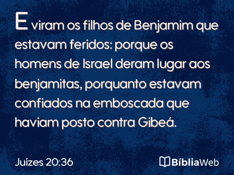 Juízes 20:36 em imagem para compartilhar