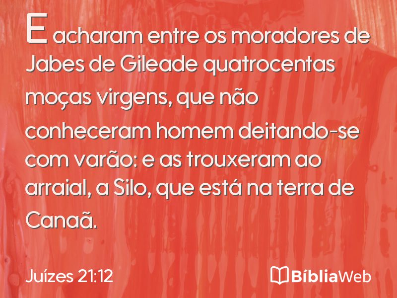Juízes 21:12 em imagem para compartilhar
