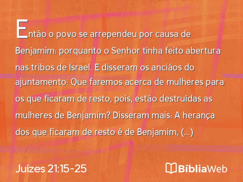 Juízes 21:15-25 em imagem para compartilhar