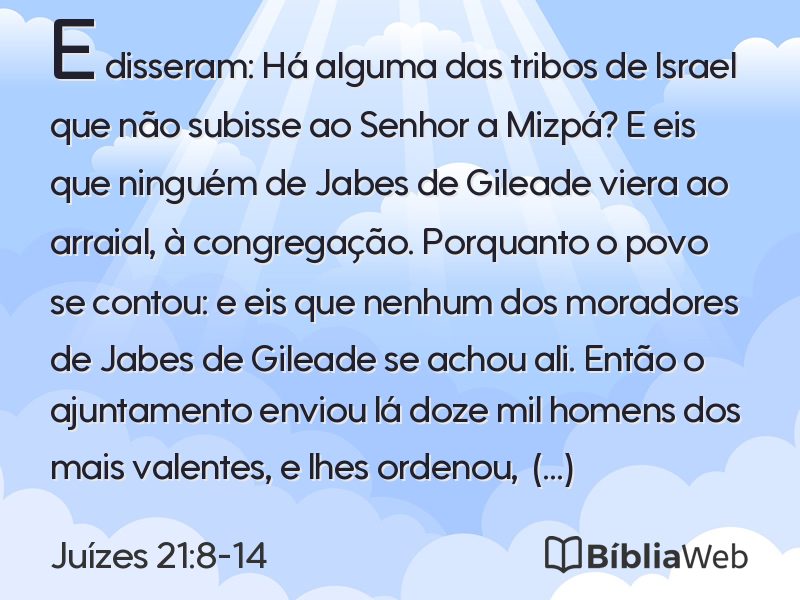 Juízes 21:8-14 em imagem para compartilhar