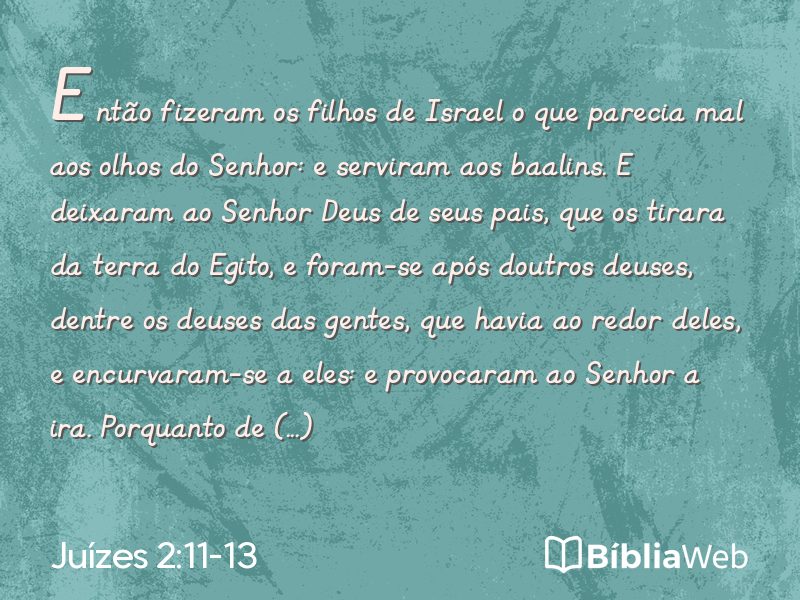 Juízes 2:11-13 em imagem para compartilhar