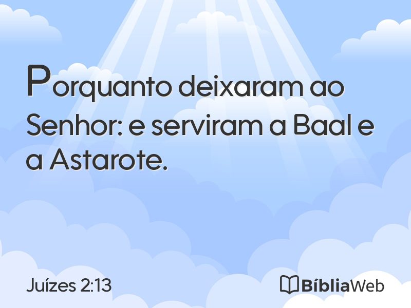 Juízes 2:13 em imagem para compartilhar