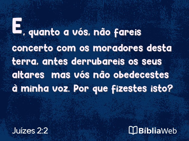 Juízes 2:2 em imagem para compartilhar