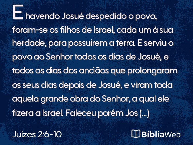 Juízes 2:6-10 em imagem para compartilhar