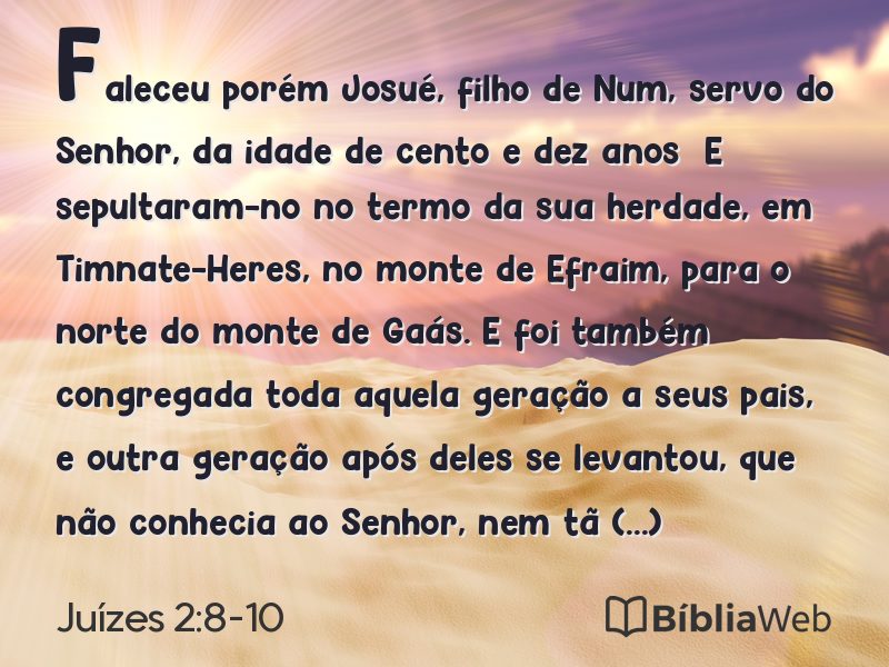 Juízes 2:8-10 em imagem para compartilhar