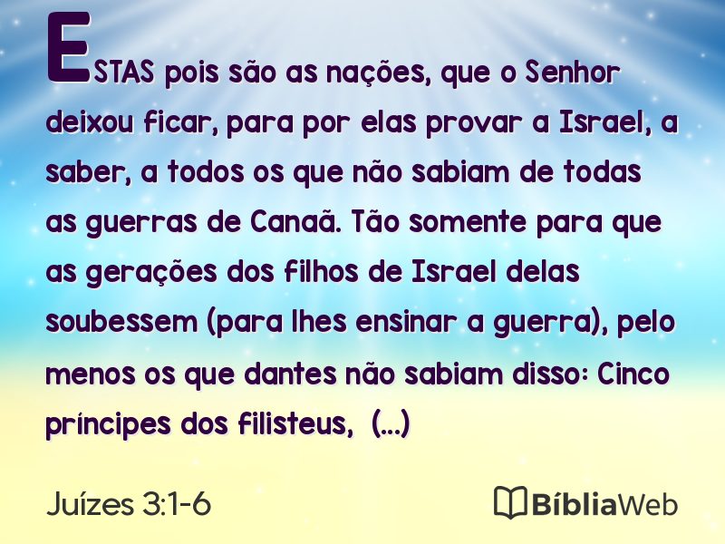Juízes 3:1-6 em imagem para compartilhar