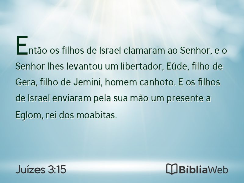 Juízes 3:15 em imagem para compartilhar