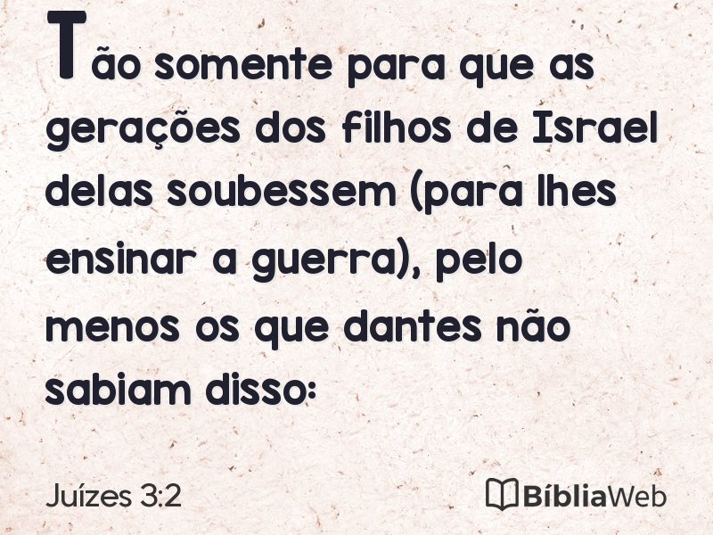 Juízes 3:2 em imagem para compartilhar