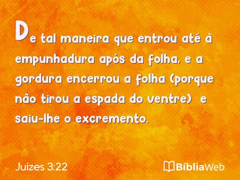 Juízes 3:22 em imagem para compartilhar