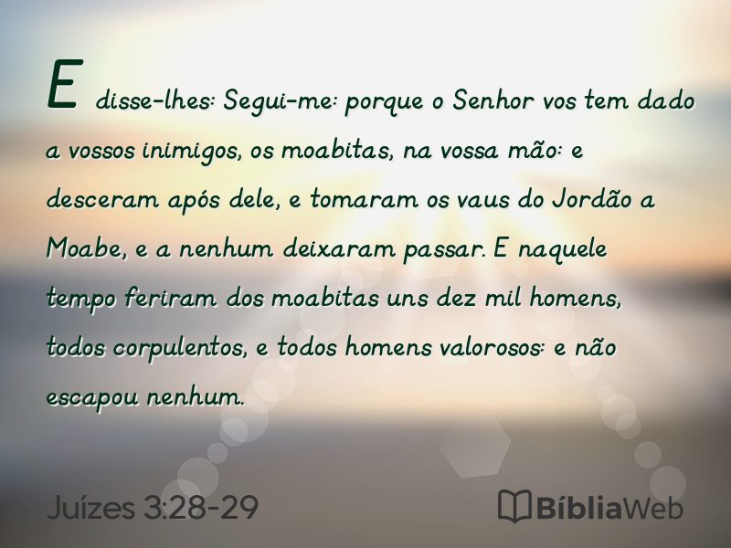 Juízes 3:28-29 em imagem para compartilhar