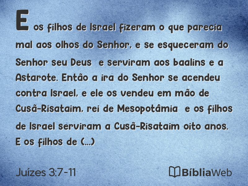 Juízes 3:7-11 em imagem para compartilhar