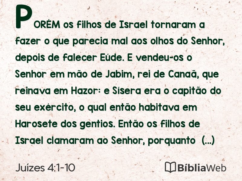 Juízes 4:1-10 em imagem para compartilhar