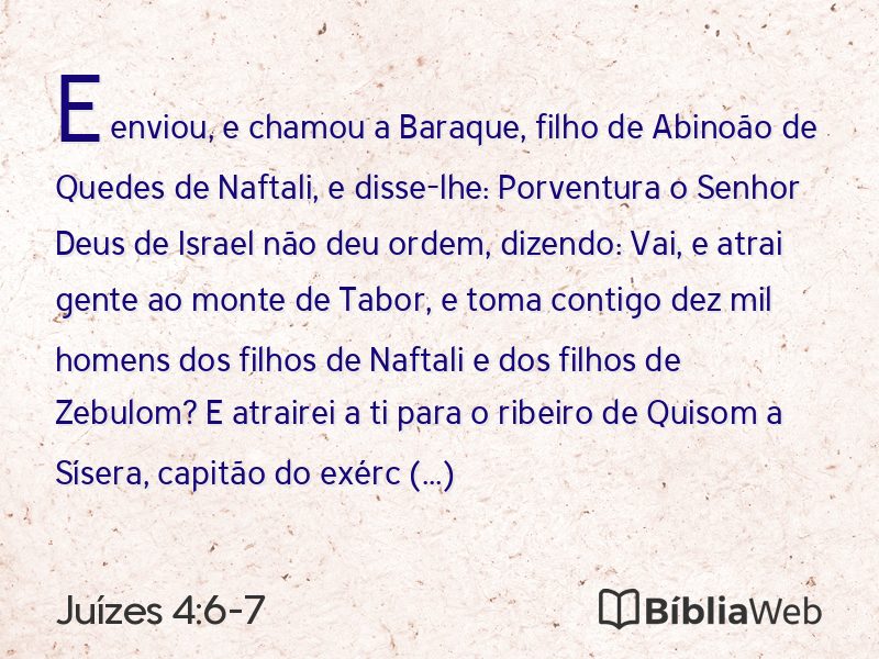 Juízes 4:6-7 em imagem para compartilhar