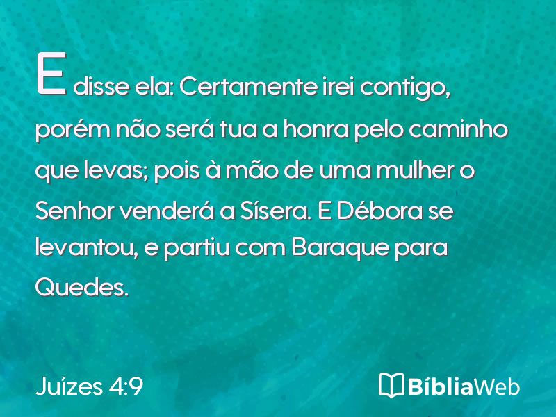 Juízes 4:9 em imagem para compartilhar