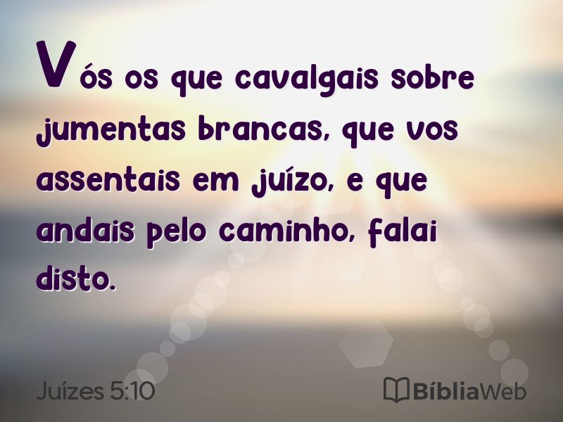 Juízes 5:10 em imagem para compartilhar