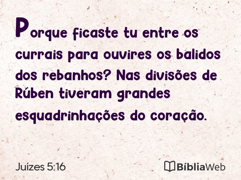 Juízes 5:16 em imagem para compartilhar