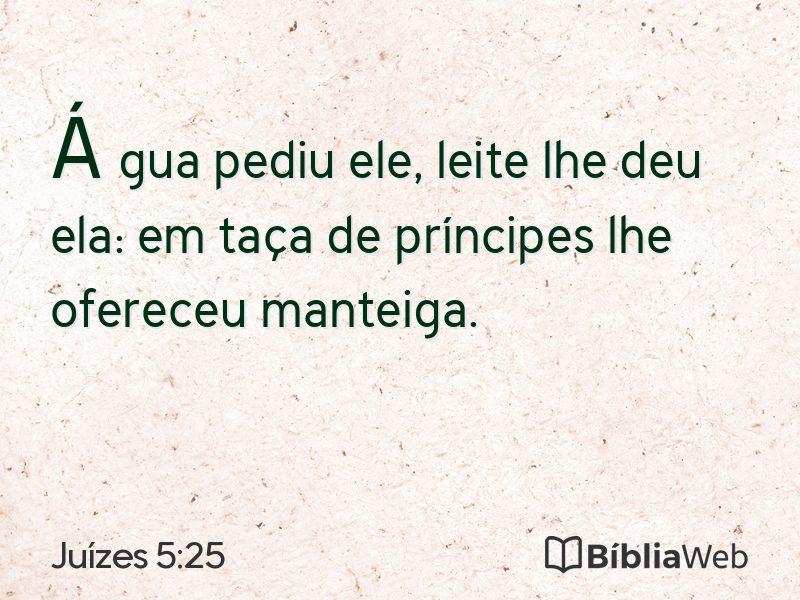 Juízes 5:25 em imagem para compartilhar
