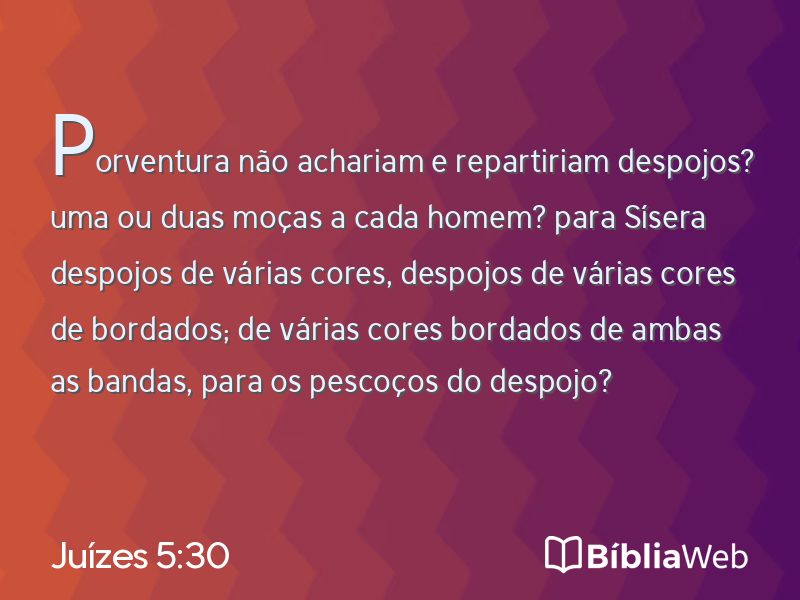 Juízes 5:30 em imagem para compartilhar