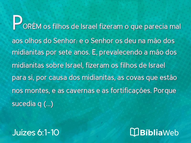 Juízes 6:1-10 em imagem para compartilhar