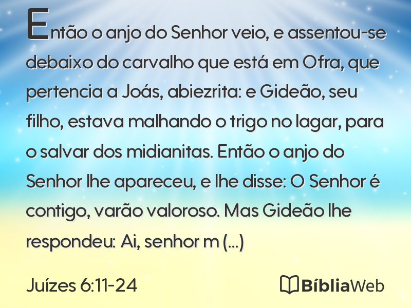 Juízes 6:11-24 em imagem para compartilhar