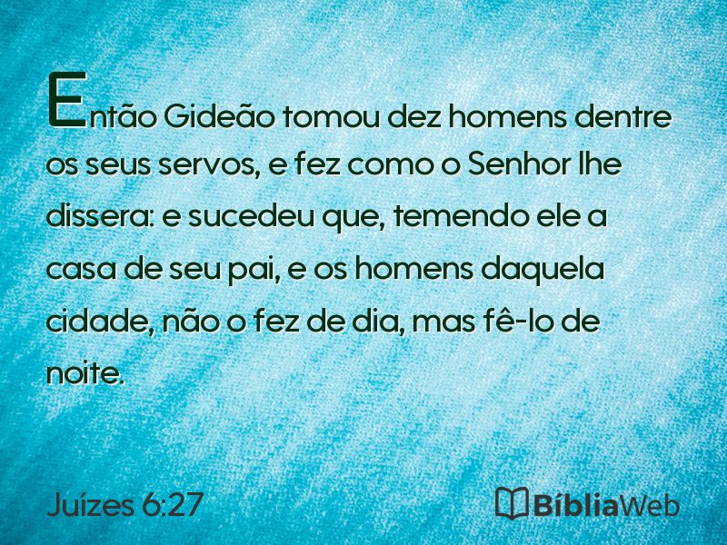 Juízes 6:27 em imagem para compartilhar