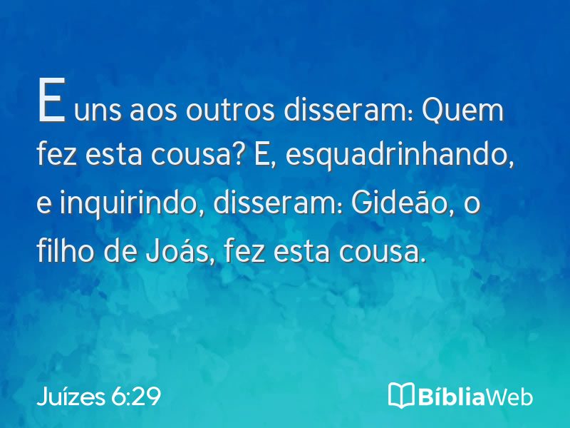 Juízes 6:29 em imagem para compartilhar