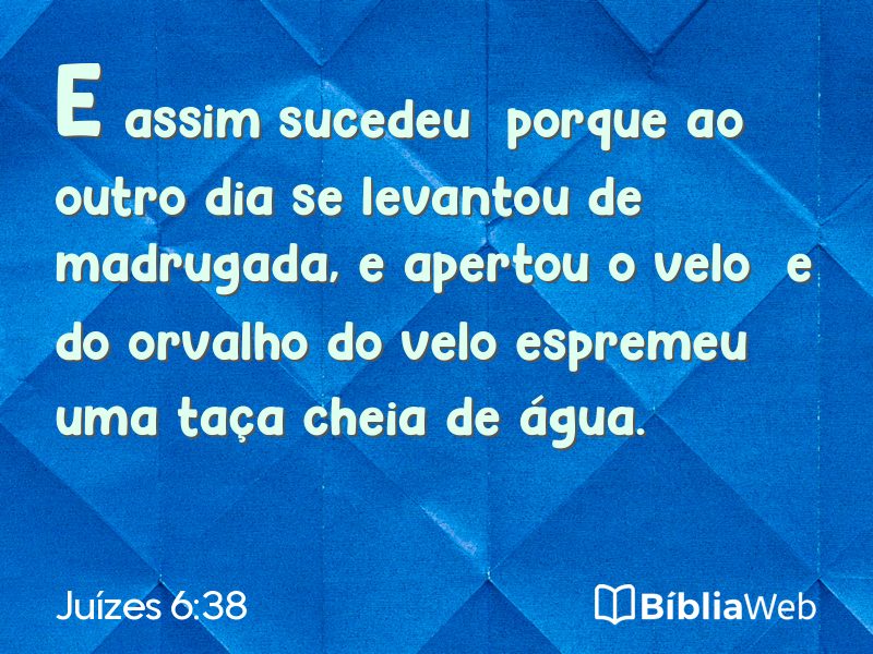 Juízes 6:38 em imagem para compartilhar