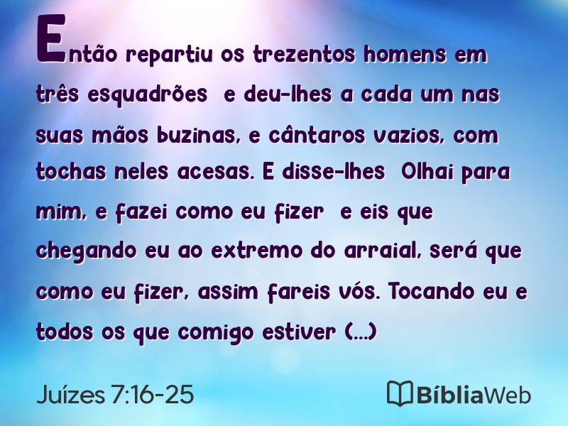 Juízes 7:16-25 em imagem para compartilhar