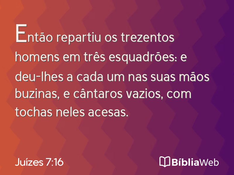 Juízes 7:16 em imagem para compartilhar