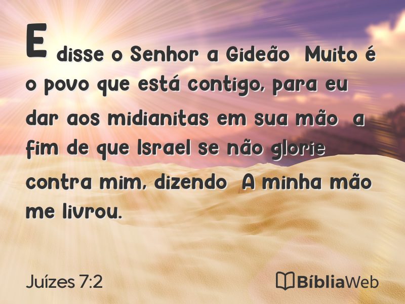 Juízes 7:2 em imagem para compartilhar