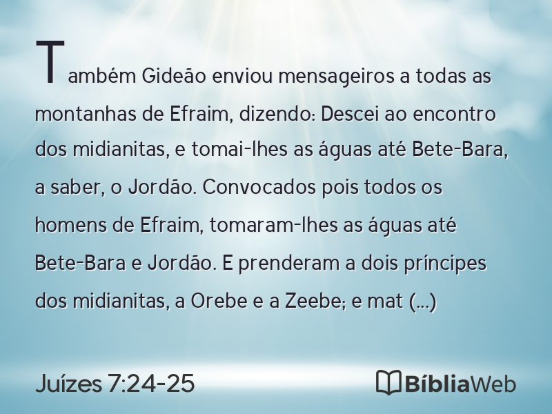 Juízes 7:24-25 em imagem para compartilhar