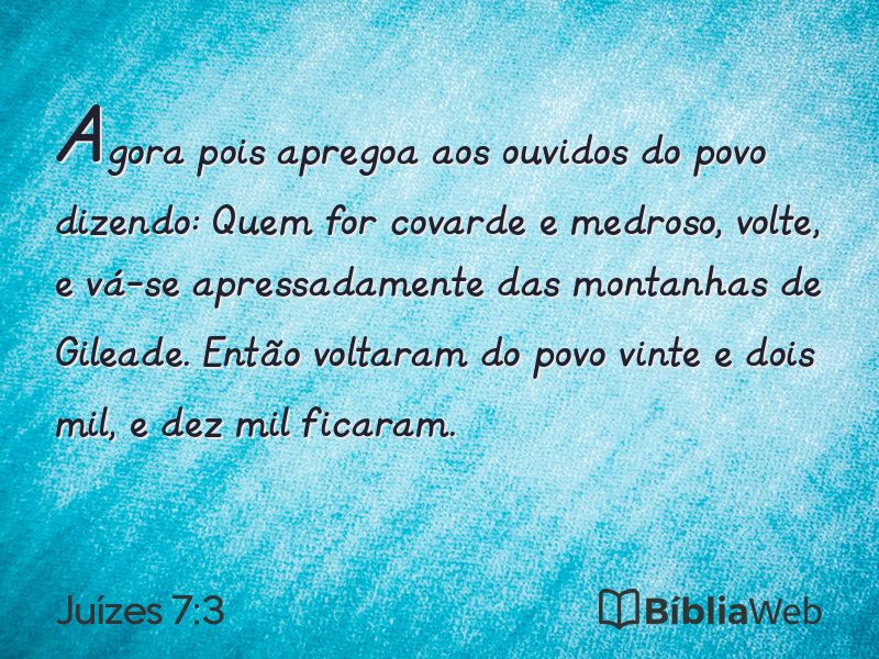 Juízes 7:3 em imagem para compartilhar