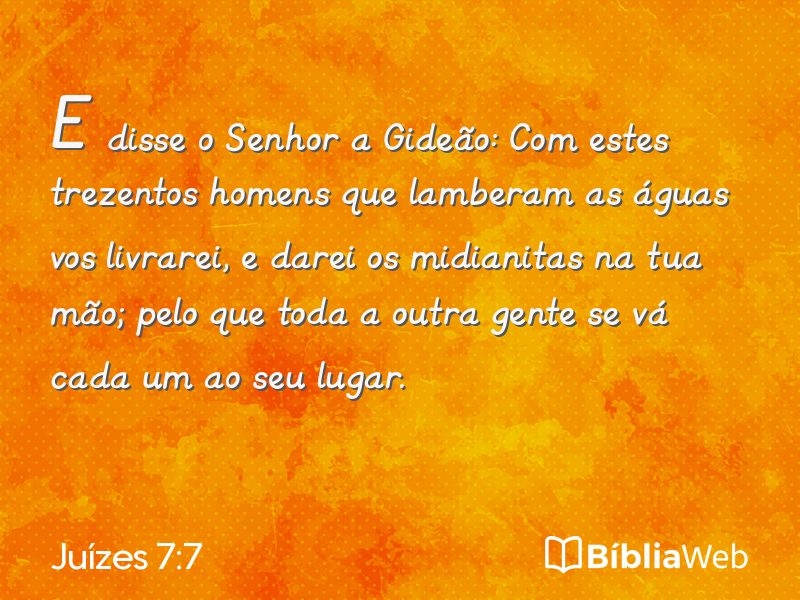 Juízes 7:7 em imagem para compartilhar