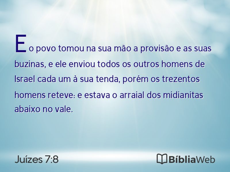 Juízes 7:8 em imagem para compartilhar
