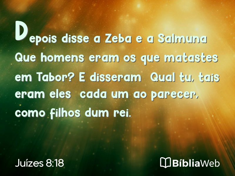 Juízes 8:18 em imagem para compartilhar
