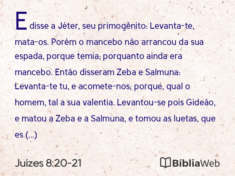 Juízes 8:20-21 em imagem para compartilhar
