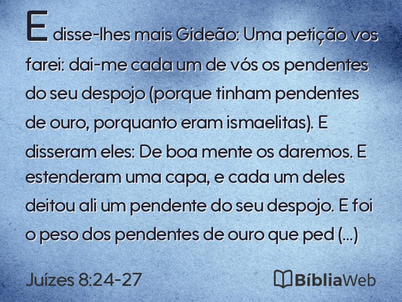 Juízes 8:24-27 em imagem para compartilhar