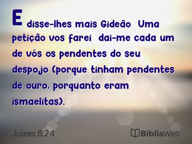 Juízes 8:24 em imagem para compartilhar