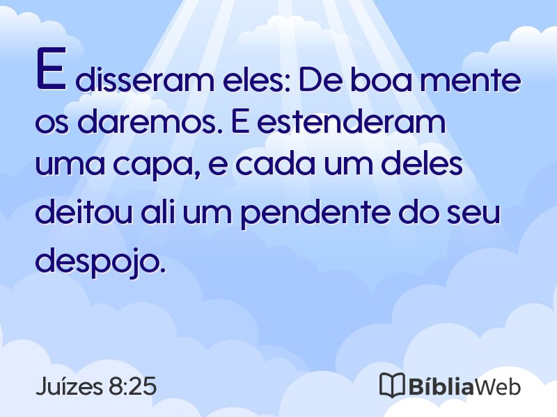 Juízes 8:25 em imagem para compartilhar