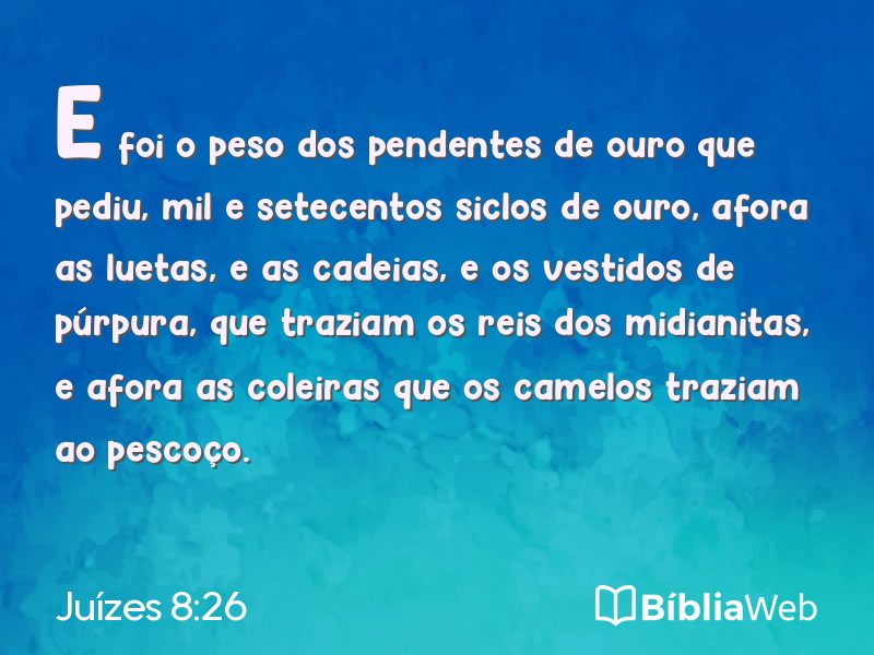 Juízes 8:26 em imagem para compartilhar