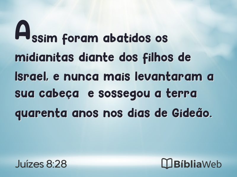 Juízes 8:28 em imagem para compartilhar