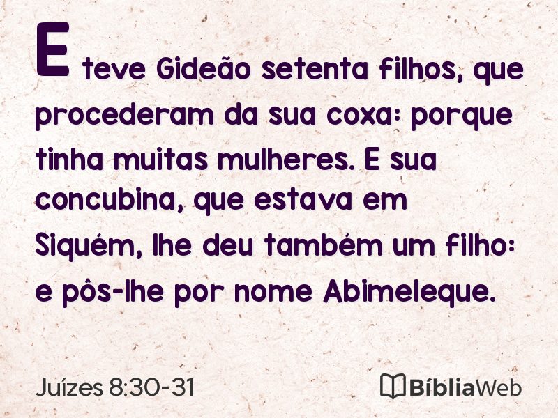 Juízes 8:30-31 em imagem para compartilhar
