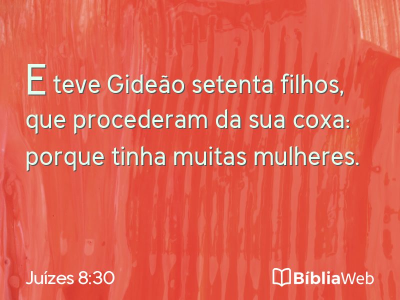 Juízes 8:30 em imagem para compartilhar