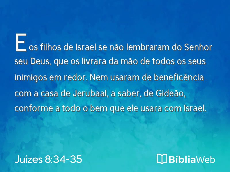 Juízes 8:34-35 em imagem para compartilhar