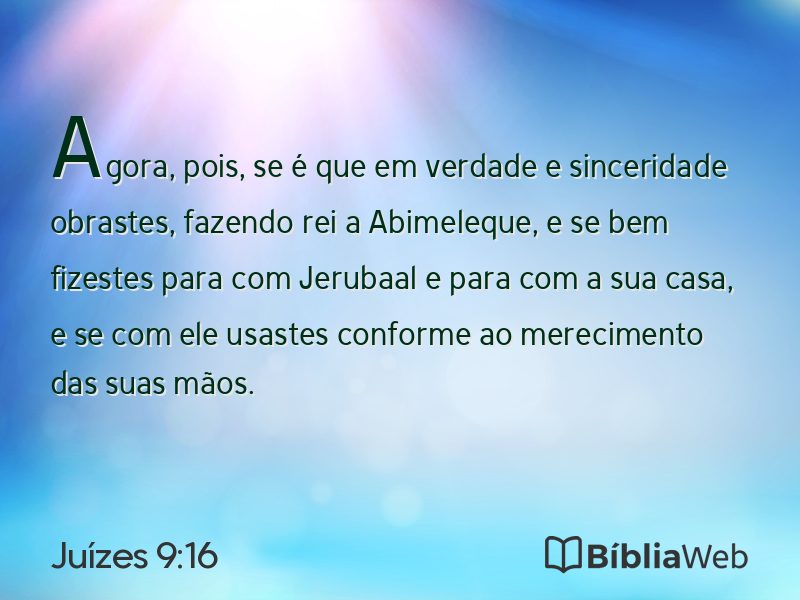Juízes 9:16 em imagem para compartilhar